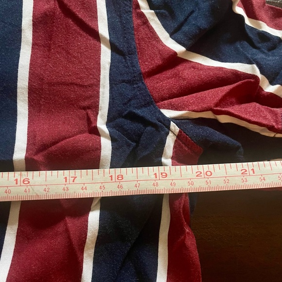 Topman Navy, Maroon, and White Striped Viscose Shirt - Men’s Medium - Picture 10 of 10